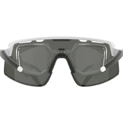 Lunettes de soleil AZR Speed Rx Blanche Mate Noir Multicouche Rouge