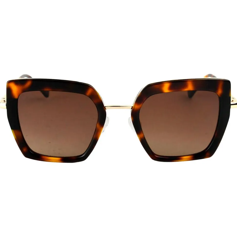 Lunettes de soleil Binocle Eyewear Veronika Shiny Gold Black Tortoise Gradient Brown Polarized