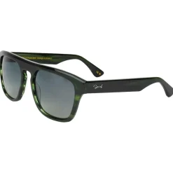 Lunettes de soleil Binocle Eyewear Stefano Shiny Green Wood Gradient Grey Polarized