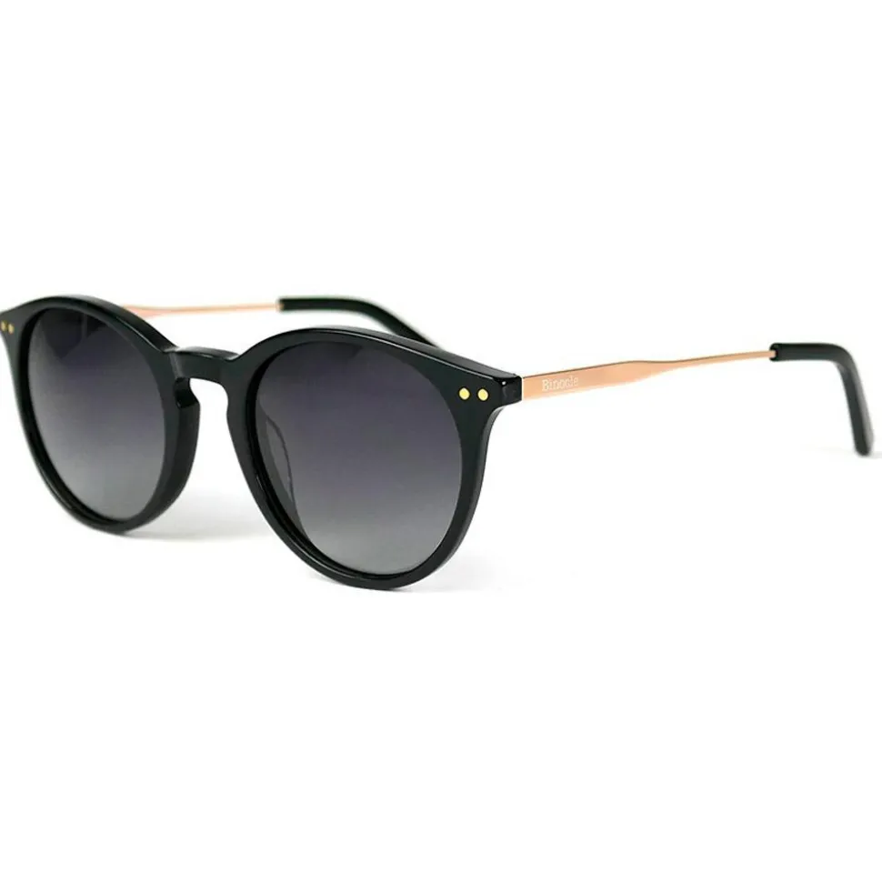 Lunettes de soleil Binocle Eyewear California Metal Gold Black Grey Polarized