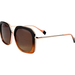 Lunettes de soleil Binocle Eyewear Diana Shiny Gold Brown Gradient Brown Polarized