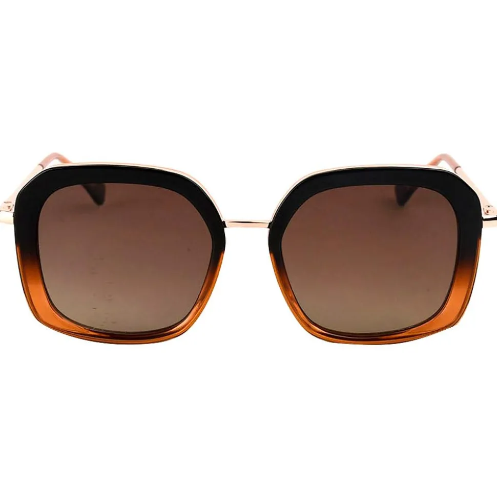 Lunettes de soleil Binocle Eyewear Diana Shiny Gold Brown Gradient Brown Polarized