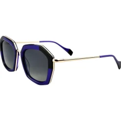 Lunettes de soleil Binocle Eyewear Rosalia Shiny Gold Purple Gradient Grey Polarized