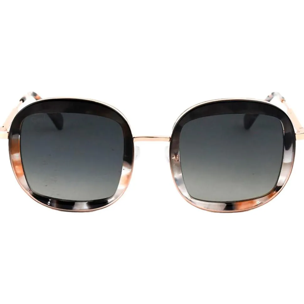 Lunettes de soleil Binocle Eyewear Selena Shiny Pink Gold Black Pink Tortoise Gradient Grey Polarized
