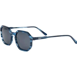 Lunettes de soleil Binocle Eyewear Bogota Shiny Blue Wood Grey Polarized