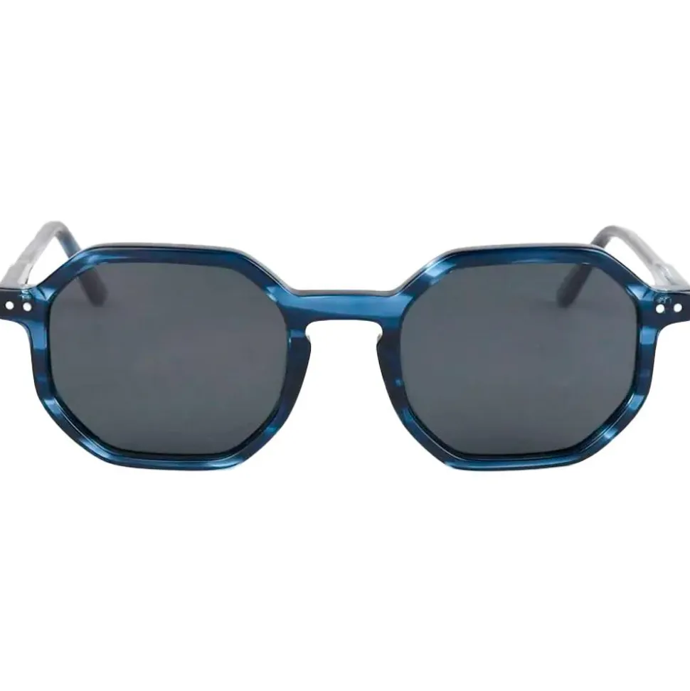 Lunettes de soleil Binocle Eyewear Bogota Shiny Blue Wood Grey Polarized