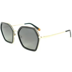 Lunettes de soleil Binocle Eyewear Agatha Shiny Gold Black Gradient Grey Polarized