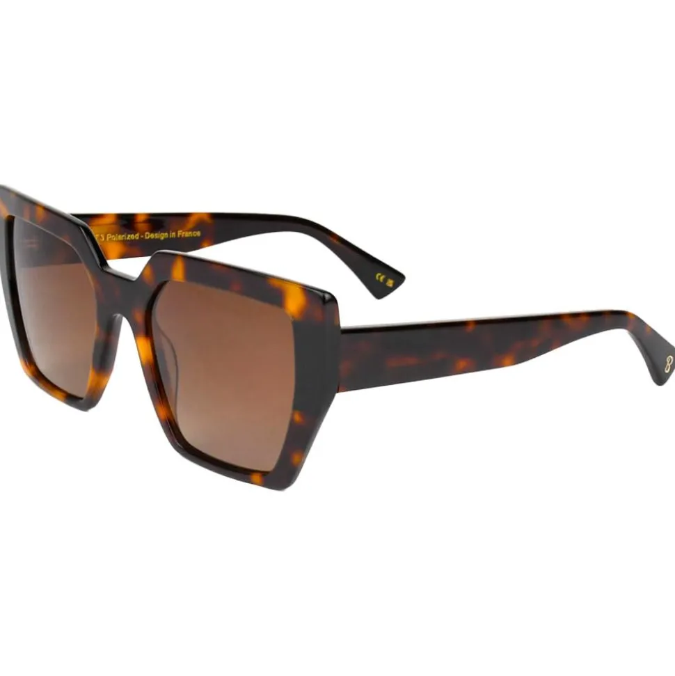 Lunettes de soleil Binocle Eyewear Victoria Shiny Tortoise Black Gradient Brown Polarized
