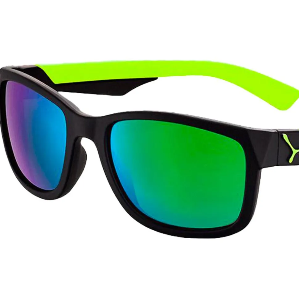 Lunettes de soleil Cebe Avatar Matte Black Lime Zon Blue Light Grey Green