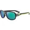 Lunettes de soleil Cebe Zac Matt Black Lime Zone Blue Light Grey Cat.3 Green