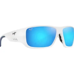 Lunettes de soleil Maui Jim Keha Blanc Mat Bleu Hawaï Minéral SuperThin