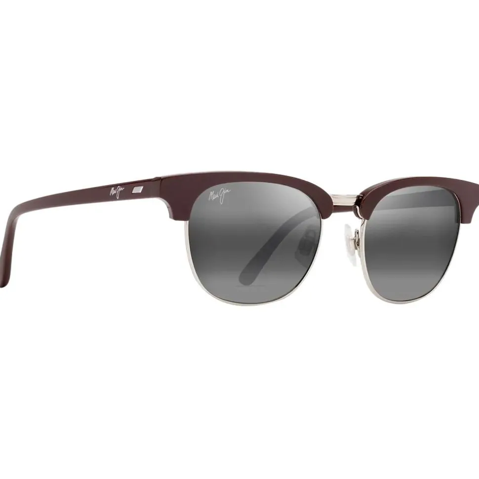 Lunettes de soleil Maui Jim Holomua Shiny Solid Brown Neutral Grey Mineral Superthin