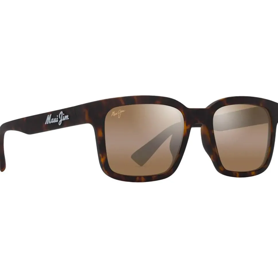 Lunettes de soleil Maui Jim Opiopio Asian Fit Havane Foncé Mat Bronze HCL MauiPure