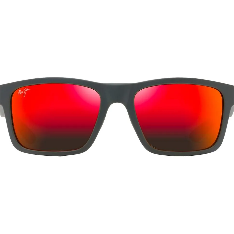 Lunettes de soleil Maui Jim The Flats Gris Foncé Rouge Hawaii Lava Mineral Superthin