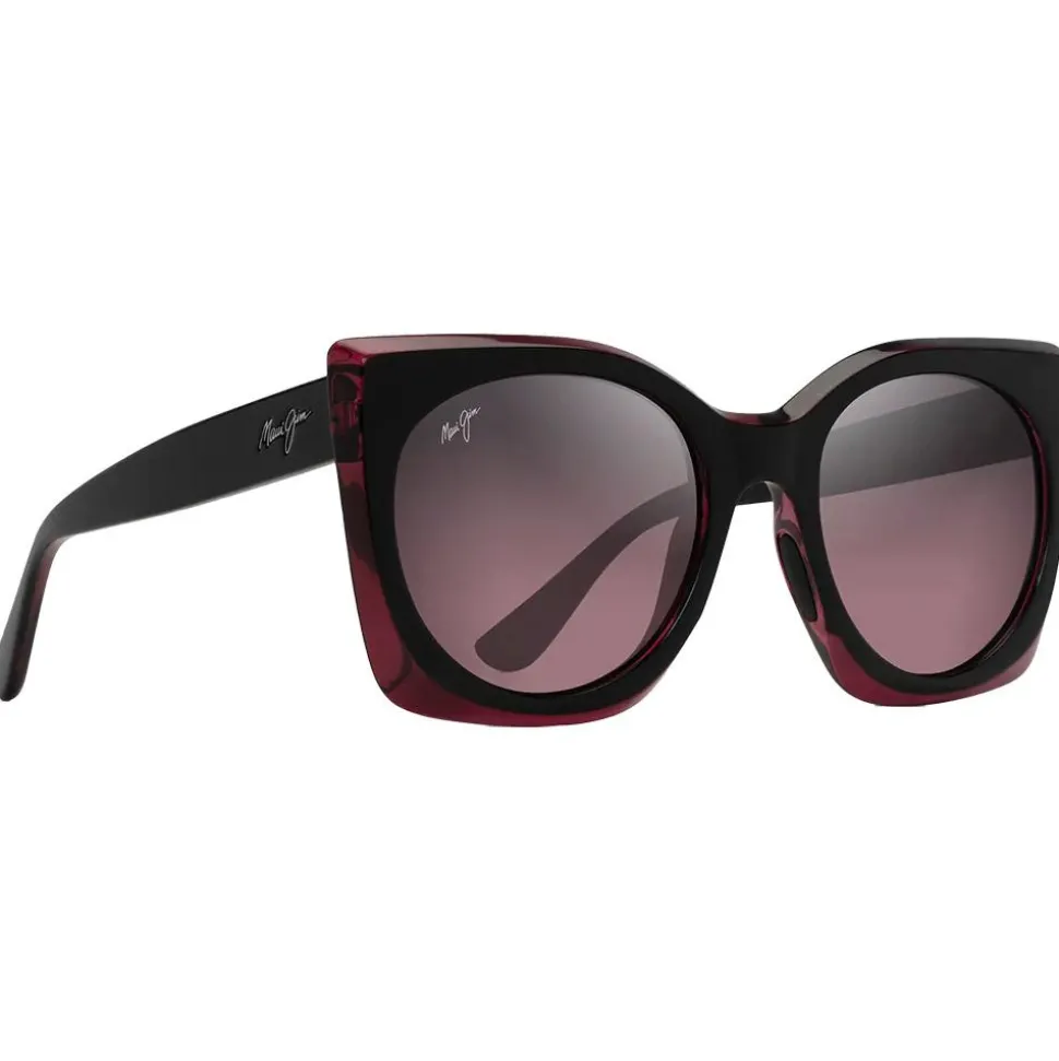 Lunettes de soleil Maui Jim Pakalana Cerise Noire Maui Rose Minéral SuperThin