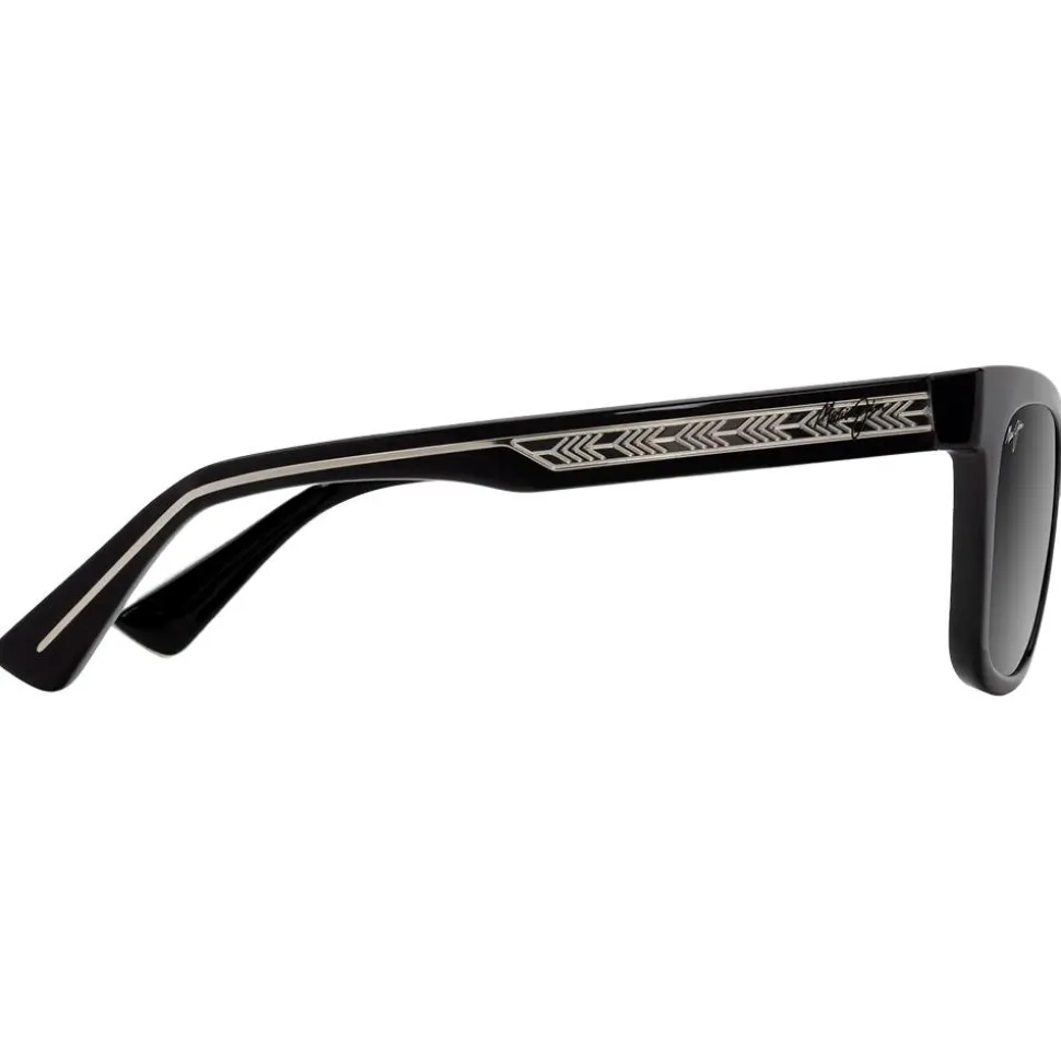 Lunettes de soleil Maui Jim Hiwahiwa Shiny Black Trans Light Grey Neural Grey Mineral Superthin
