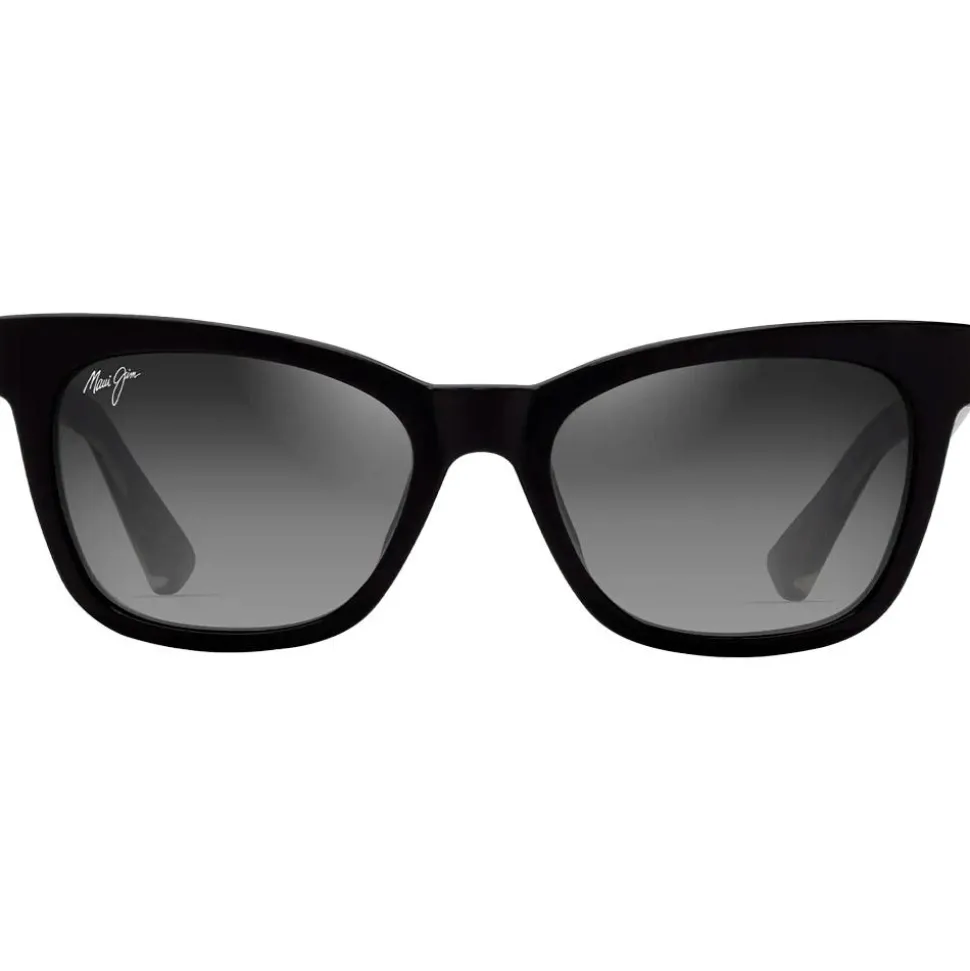 Lunettes de soleil Maui Jim Hiwahiwa Shiny Black Trans Light Grey Neural Grey Mineral Superthin
