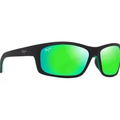 Lunettes de soleil Maui Jim Kanaio Coast Noir Mat Vert MauiGreen Minéral Superthin