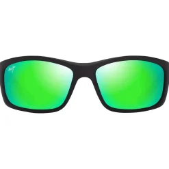 Lunettes de soleil Maui Jim Kanaio Coast Noir Mat Vert MauiGreen Minéral Superthin