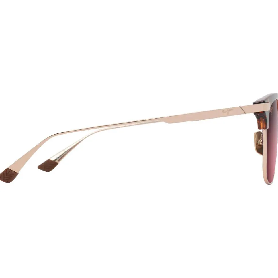 Lunettes de soleil Maui Jim Kalaunu Asian Fit Havane Foncé Brillant Doré Maui Rose MauiBrilliant