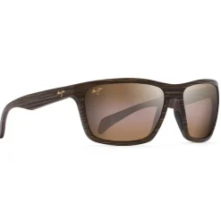 Lunettes de soleil Maui Jim Makoa Matte Brown Wood Grain Hcl Bronze Superthin Glass