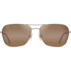Lunettes de soleil Maui Jim Naauao Doré Clair Brillant Rouge Marron Bronze HCL MauiPure