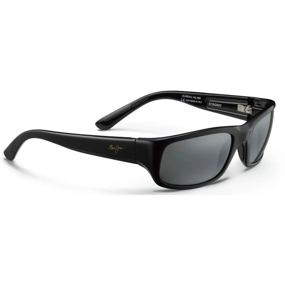 Lunettes de soleil Maui Jim Stingray Gloss Black Gris Neutre Mineral St Bidegrade
