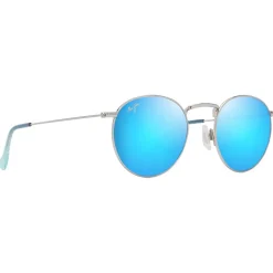 Lunettes de soleil Maui Jim Pukaua Argent Brillant Bleus Verts Bleu Hawaï MauiPure