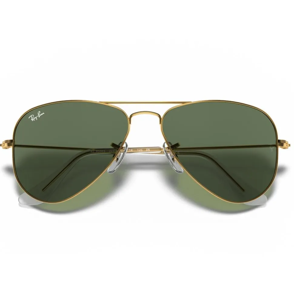 Lunettes de soleil Ray Ban Aviator Kids Polished Arista Gold Dark Green
