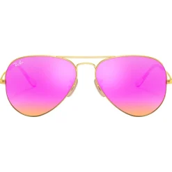 Lunettes de soleil Ray Ban RB3025 Aviator Mat Gold Cyclamen Flash Polarized
