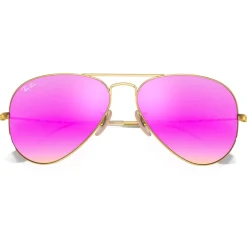 Lunettes de soleil Ray Ban RB3025 Aviator Mat Gold Cyclamen Flash Polarized