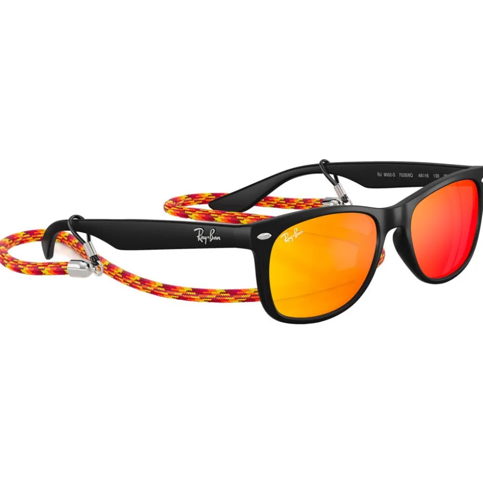 Lunettes de soleil Ray Ban New Wayfarer Kids Polished Rubber Black Brown Orange Mirror