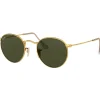 Lunettes de soleil Ray Ban RB3447 Round Metal Polished Gold Green G-15