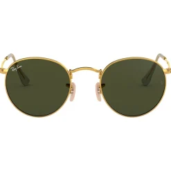 Lunettes de soleil Ray Ban RB3447 Round Metal Polished Gold Green G-15