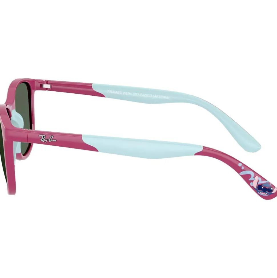 Lunettes de soleil Ray Ban RJ9077S Disney Sun Kids Lilo & Stitch Polished Fucsia Dark Green
