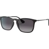 Lunettes de soleil Ray Ban RB4187 Chris Matte Rubber Black Dark Grey Gradient