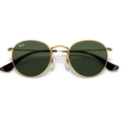 Lunettes de soleil Ray Ban Round Kids Polished Arista Gold Dark Green
