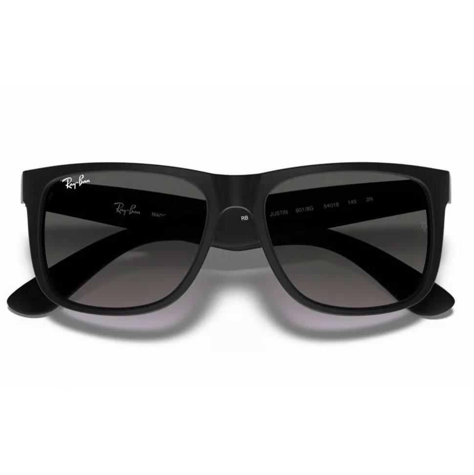 Lunettes de soleil Ray Ban RB4165 Justin Classic Matte Rubber Black Dark Grey Gradient