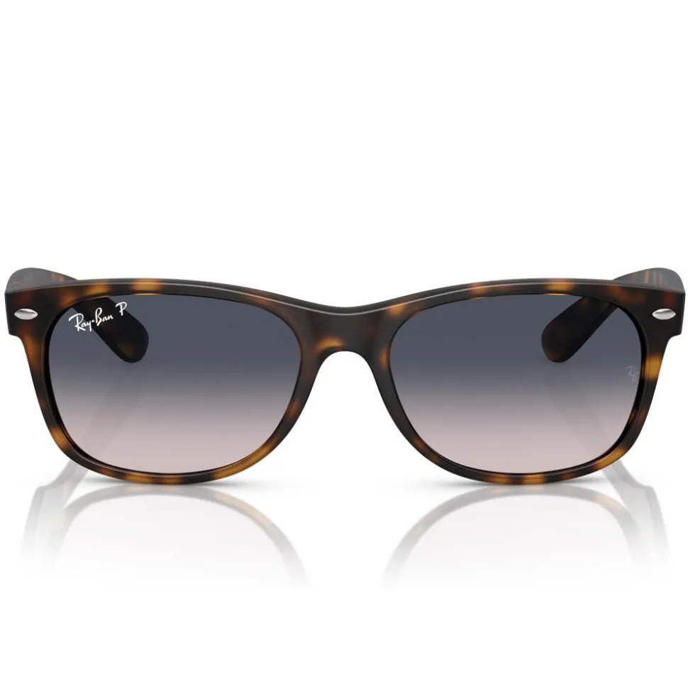 Lunettes de soleil Ray Ban RB2132 New Wayfarer Classic Matte Havana Polar Blue