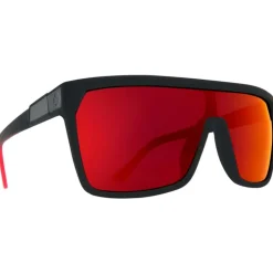 Lunettes de soleil Spy Flynn Soft Matte Black Red Face HD Plus Gray Green with Red Light Spectra Mirror