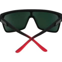 Lunettes de soleil Spy Flynn Soft Matte Black Red Face HD Plus Gray Green with Red Light Spectra Mirror