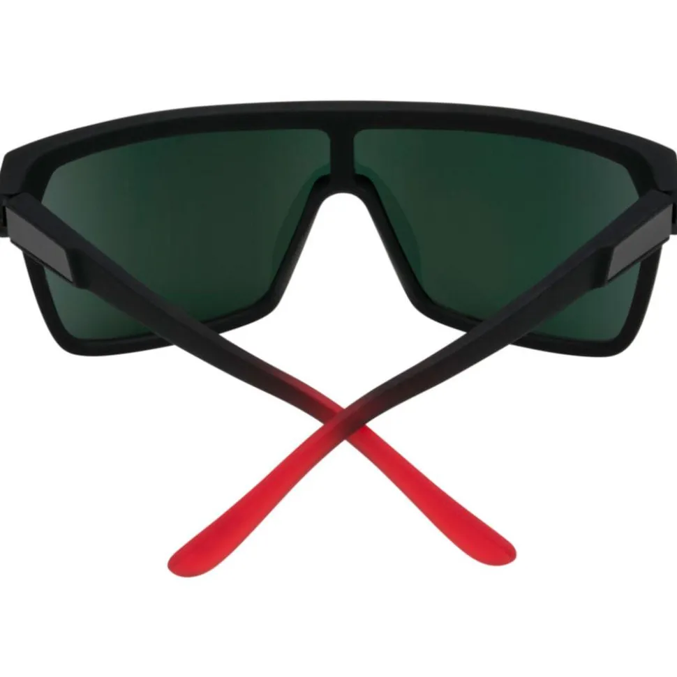 Lunettes de soleil Spy Flynn Soft Matte Black Red Face HD Plus Gray Green with Red Light Spectra Mirror