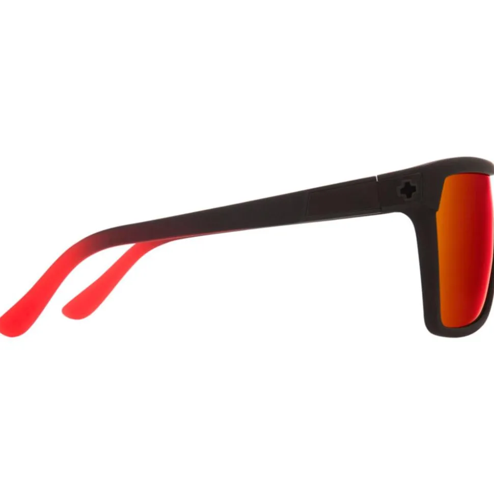 Lunettes de soleil Spy Flynn Soft Matte Black Red Face HD Plus Gray Green with Red Light Spectra Mirror