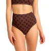 Maillot de bain Roxy Roxy Pro Wave Bas de Bikini Taille Haute Chocolate Plum Polka
