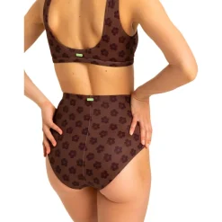 Maillot de bain Roxy Roxy Pro Wave Bas de Bikini Taille Haute Chocolate Plum Polka