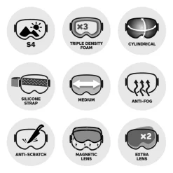 Masque de Ski Anon M4S Cylindrical MFI White Perceive Sunny Onyx + Perceive Variable Violet