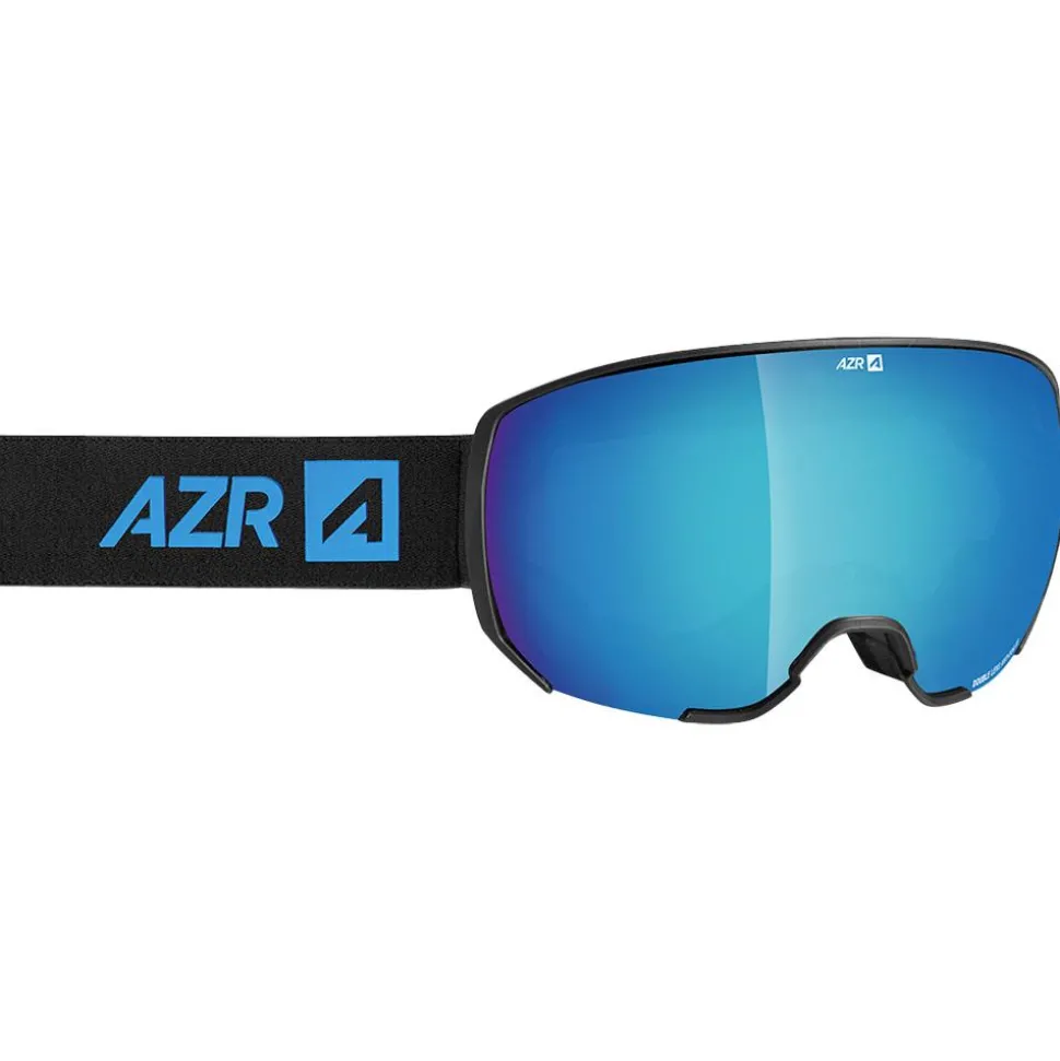 Masque de Ski AZR Action Otg Noire Mate Full Bleu Multicouche