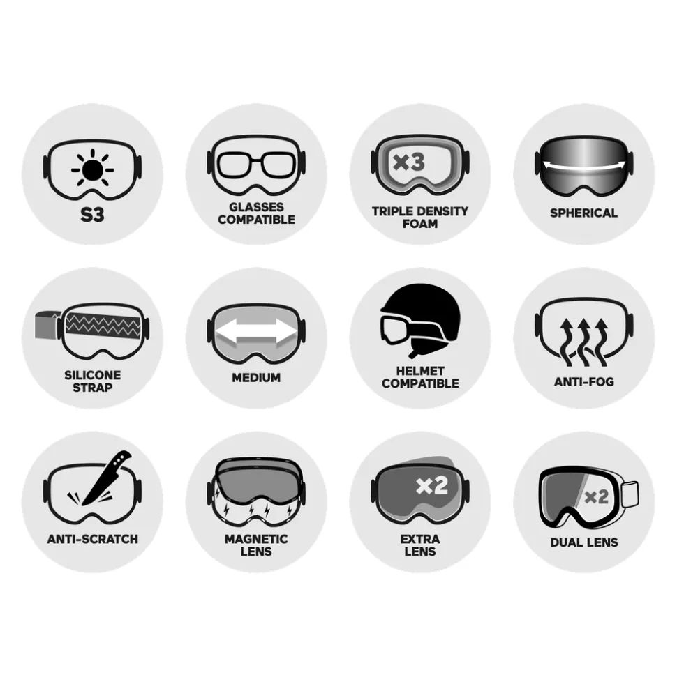 Masque de Ski AZR Fusion Otg Blanche Vernie Full Rose Multicouche + Jaune