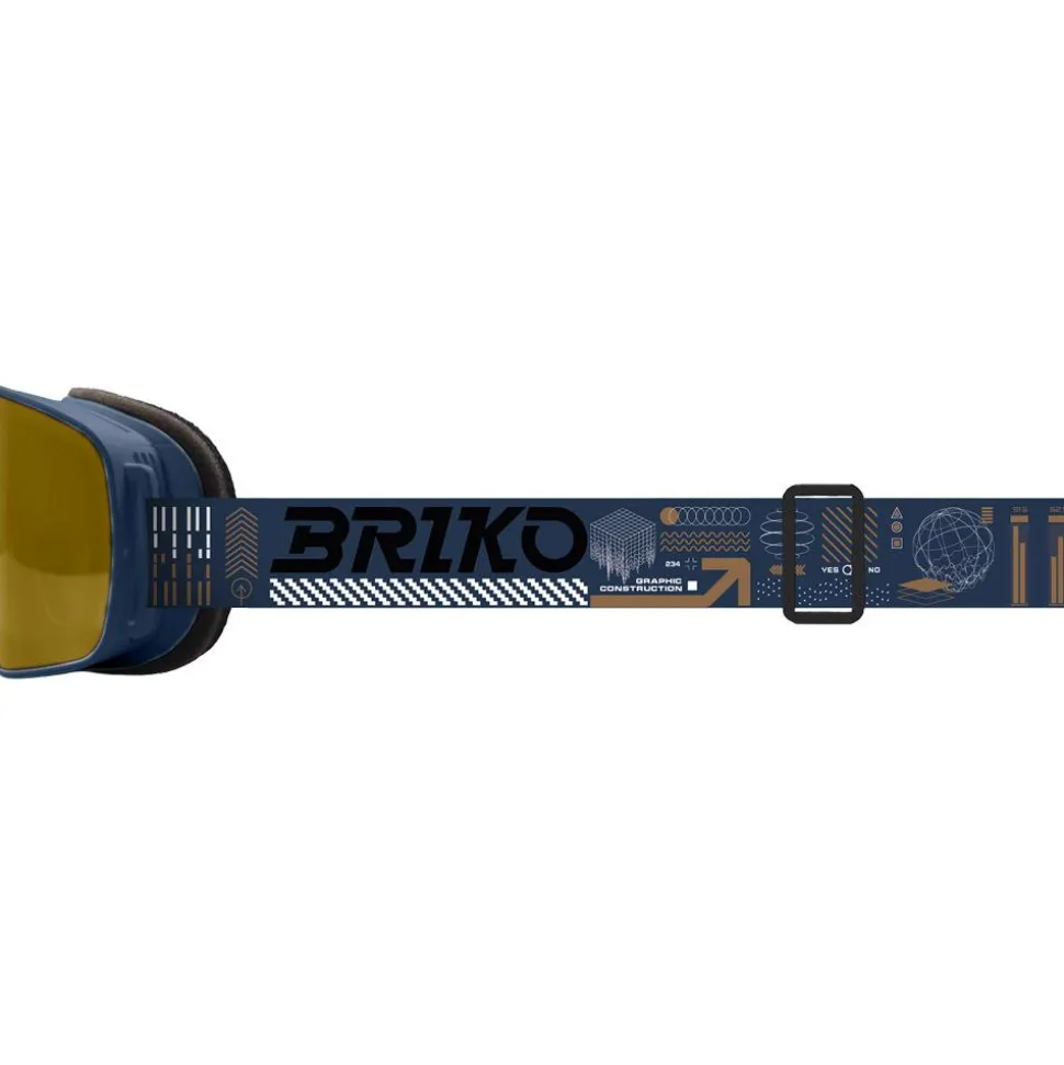 Masque de Ski Briko Chino Sharp Lite Graphic Pickled Bluewood Orange Base Gold Mirror