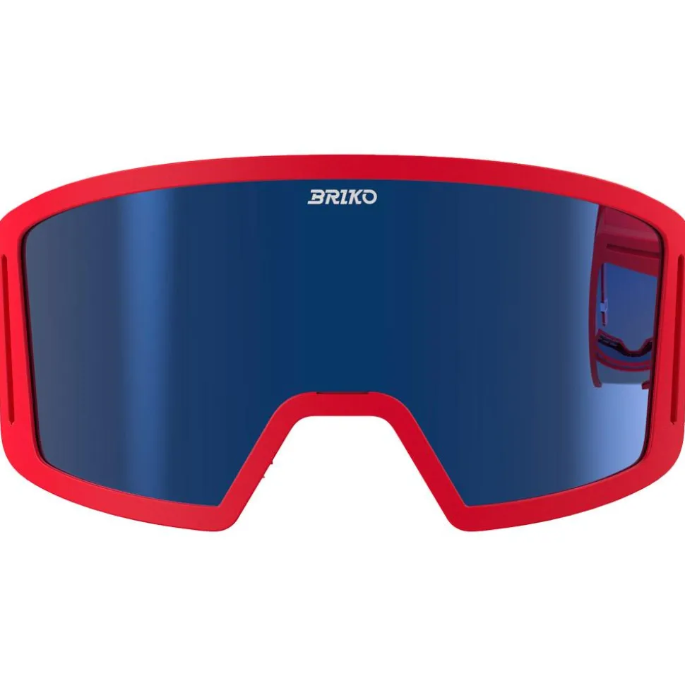 Masque de Ski Briko Frostbite Kids Usa Red Cardinal Tanagaroa Blue Blue Mirror